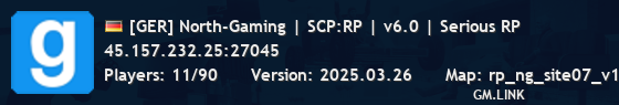 [GER] North-Gaming | SCP:RP | v6.0 | Serious RP