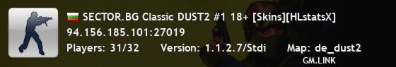 SECTOR.BG Classic DUST2 #1 18+ [Skins][HLstatsX]