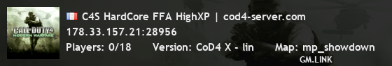C4S HardCore FFA HighXP | cod4-server.com