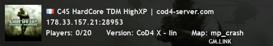 C4S HardCore TDM HighXP | cod4-server.com