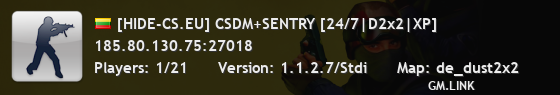[HIDE-CS.EU] CSDM+SENTRY [24/7|D2x2|XP]