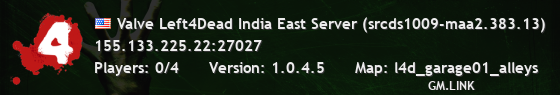 Valve Left4Dead India East Server (srcds1009-maa2.383.13)