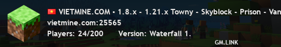 VIETMINE.COM ▪ 1.8.x - 1.21.x Towny - Skyblock - Prison - Vanilla - KitPvP - ThePit