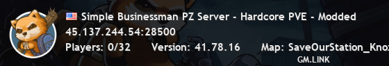Simple Businessman PZ Server - Hardcore PVE - Modded