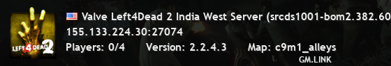 Valve Left4Dead 2 India West Server (srcds1001-bom2.382.60)