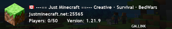 ---== Just Minecraft ==--- Creative · Survival · BedWars