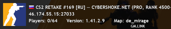 CS2 RETAKE #169 [RU] — CYBERSHOKE.NET (PRO, RANK 4500+, ELO 2