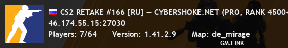 CS2 RETAKE #166 [RU] — CYBERSHOKE.NET (PRO, RANK 4500+, ELO 2