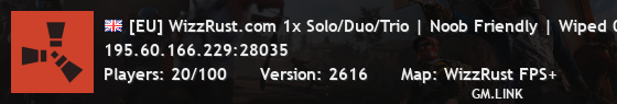 [EU] WizzRust.com 1x Solo/Duo/Trio | Noob Friendly | Wiped 04/1