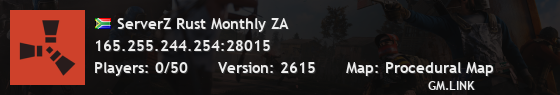 ServerZ Rust Monthly ZA