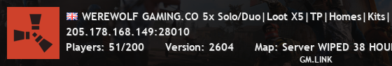 WEREWOLF GAMING.CO 5x Solo/Duo|Loot X5|TP|Homes|Kits|