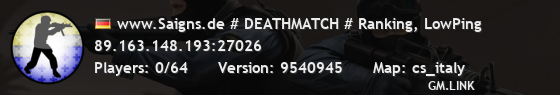 www.Saigns.de # DEATHMATCH # Ranking, LowPing