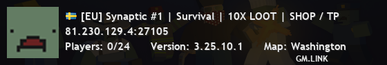 [EU] Synaptic #1 | Survival | 10X LOOT | SHOP / TP