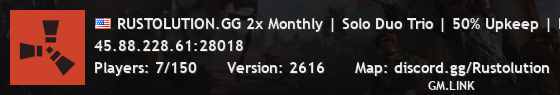 RUSTOLUTION.GG 2x Monthly | Solo Duo Trio | 50% Upkeep | No BP