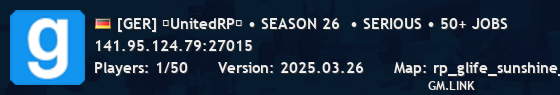 [GER] ★UnitedRP★ • SEASON 26  • SERIOUS • 50+ JOBS