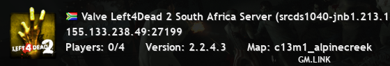 Valve Left4Dead 2 South Africa Server (srcds1040-jnb1.213.185)
