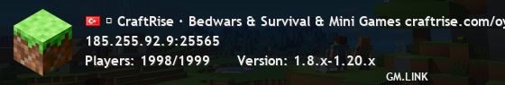 ▶ CraftRise ∙ Bedwars & Survival & Mini Games craftrise.com/oyna