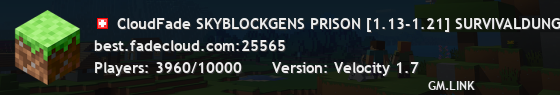CloudFade SKYBLOCKGENS PRISON [1.13-1.21] SURVIVALDUNGEONS