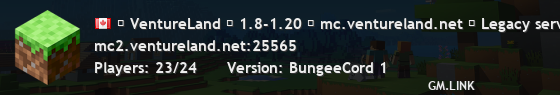 ▎ VentureLand ▎ 1.8-1.20 ▎ mc.ventureland.net ▎ Legacy server - no longer updated