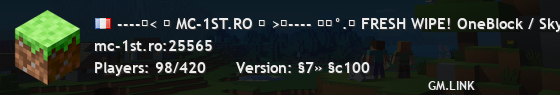 ----✦< ღ MC-1ST.RO ღ >✦---- ༄˖°.❄ FRESH WIPE! OneBlock / SkyPvP ❄.°˖༄