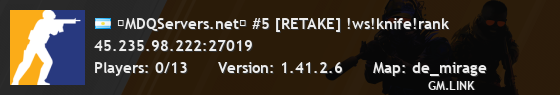 ⭐MDQServers.net⭐ #5 [RETAKE] !ws!knife!rank