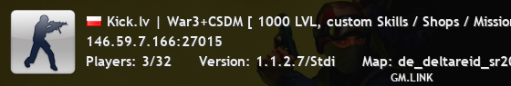 Kick.lv | War3+CSDM [ 1000 LVL, custom Skills / Shops / Missions ]