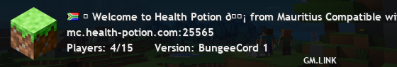 ⛏ Welcome to Health Potion 🗡 from Mauritius Compatible with 1.21.10+ & Proximity Chat