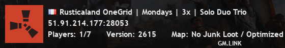 Rusticaland OneGrid | Mondays | 3x | Solo Duo Trio