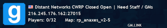 Distant Networks CWRP Closed Open | Need Staff / GMs