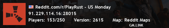 Reddit.com/r/PlayRust - US Monday