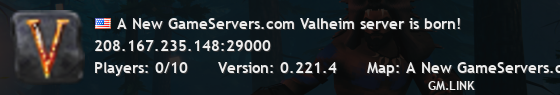 A New GameServers.com Valheim server is born!