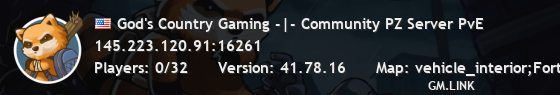 God's Country Gaming -|- Community PZ Server PvE