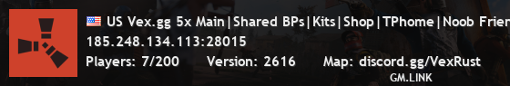 US Vex.gg 5x Main|Shared BPs|Kits|Shop|TPhome|Noob Friendly10x5