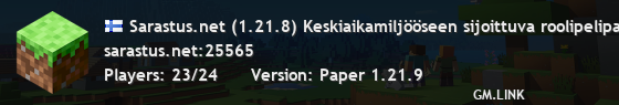 Sarastus.net (1.21.8) Keskiaikamiljööseen sijoittuva roolipelipalvelin