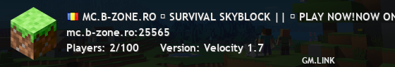 MC.B-ZONE.RO ⛏ SURVIVAL SKYBLOCK || ➦ PLAY NOW!NOW ON 1.21.8 ||