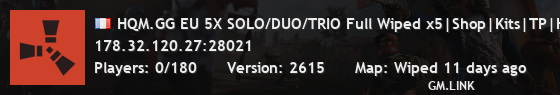 HQM.GG EU 5X SOLO/DUO/TRIO Full Wiped x5|Shop|Kits|TP|Home|Loot
