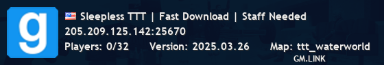 Sleepless TTT | Fast Download | Staff Needed