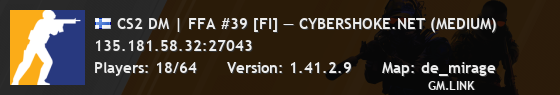 CS2 DM | FFA #39 [FI] — CYBERSHOKE.NET (MEDIUM)