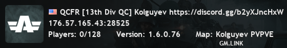 QCFR [13th Div QC] Kolguyev https://discord.gg/b2yXJncHxW