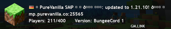 ╭ PureVanilla SMP ╮ ╰ 🍂 ɴᴇᴡ: updated to 1.21.10! 🍂 ╯