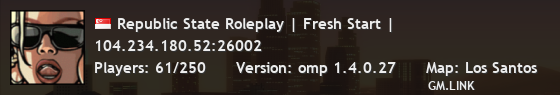 Republic State Roleplay | Fresh Start |