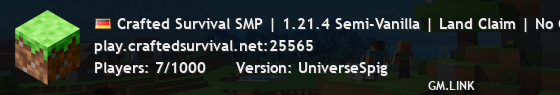 Crafted Survival SMP | 1.21.4 Semi-Vanilla | Land Claim | No Grief