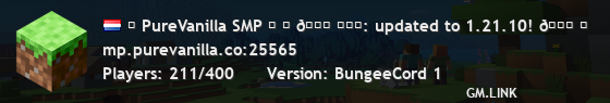 ╭ PureVanilla SMP ╮ ╰ 🍂 ɴᴇᴡ: updated to 1.21.10! 🍂 ╯