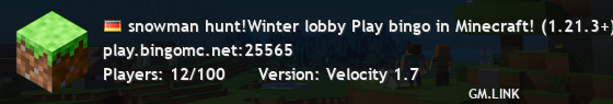 snowman hunt!Winter lobby Play bingo in Minecraft! (1.21.3+) | BingoMC