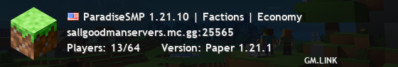 ParadiseSMP 1.21.10 | Factions | Economy