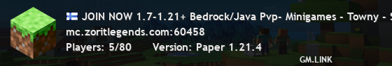 JOIN NOW 1.7-1.21+ Bedrock/Java Pvp- Minigames - Towny - Skyblock - Survival