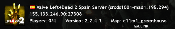 Valve Left4Dead 2 Spain Server (srcds1001-mad1.195.294)