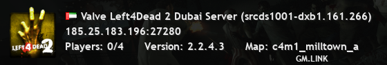 Valve Left4Dead 2 Dubai Server (srcds1001-dxb1.161.266)