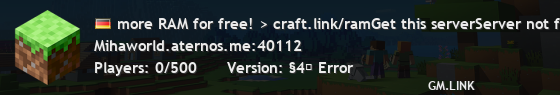 more RAM for free! > craft.link/ramGet this serverServer not found.