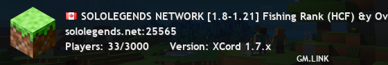 SOLOLEGENDS NETWORK [1.8-1.21] Fishing Rank (HCF) &y OverKill Disponibles